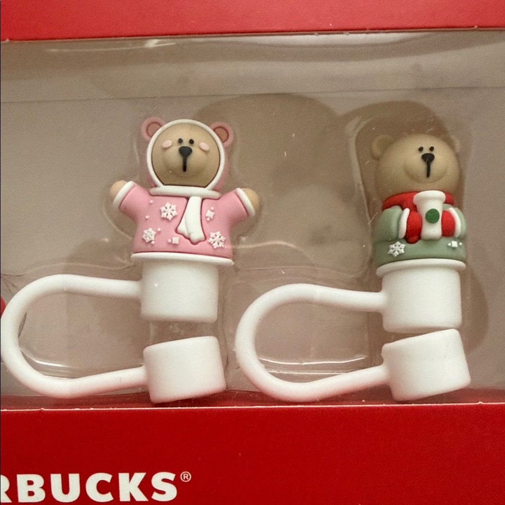 Rare Starbucks Bearista Christmas Cup and Straw cover set from Mexico 🇲🇽 - Picture 6 of 9